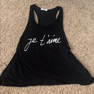 Loose Black Je t’aime Tank